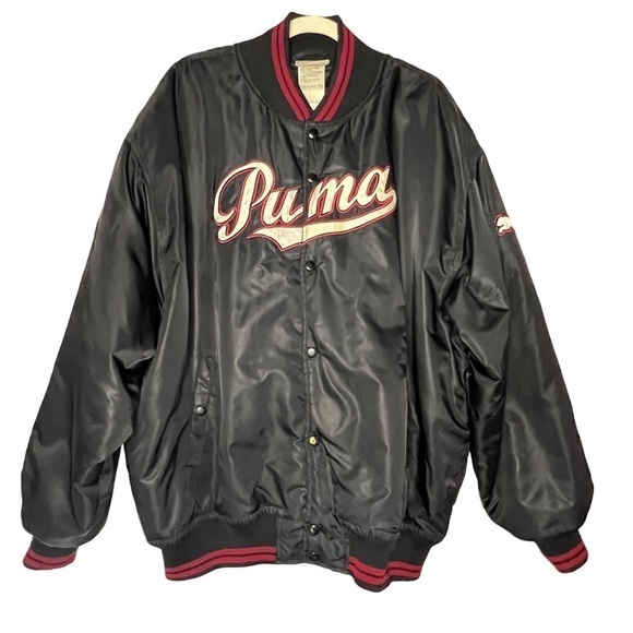 Puma Vintage Satin Logo Bomber Jacket Size XXL - Picture 1 of 10